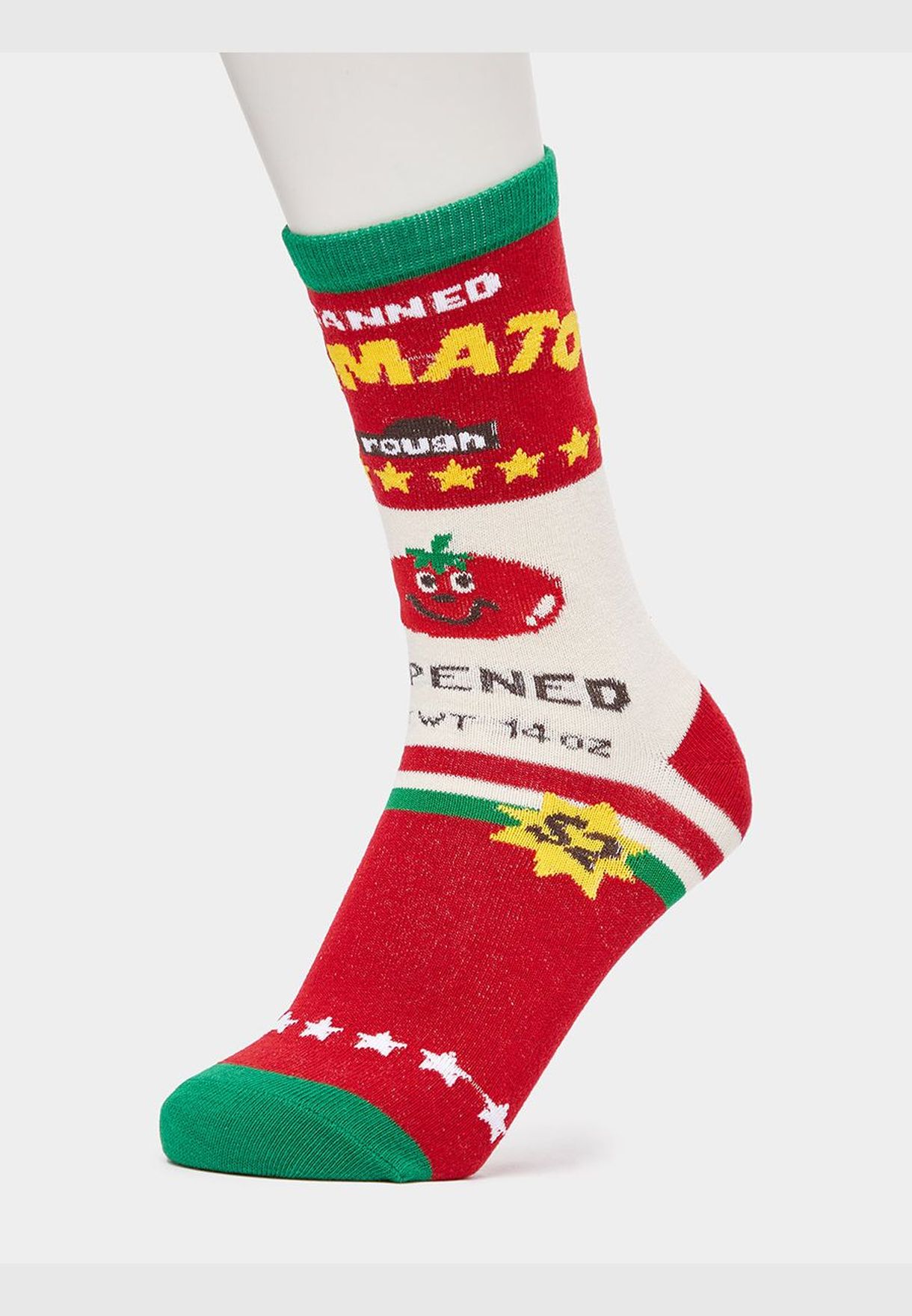 Tomato Graphic Print Crew Length Socks