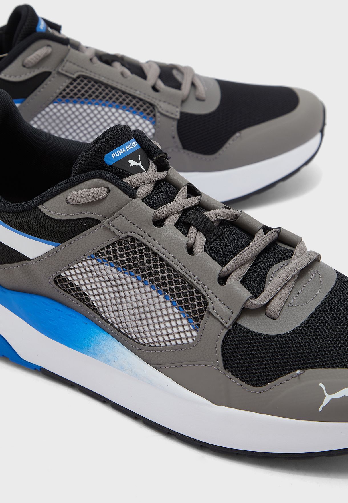 puma anzarun grid black running shoes