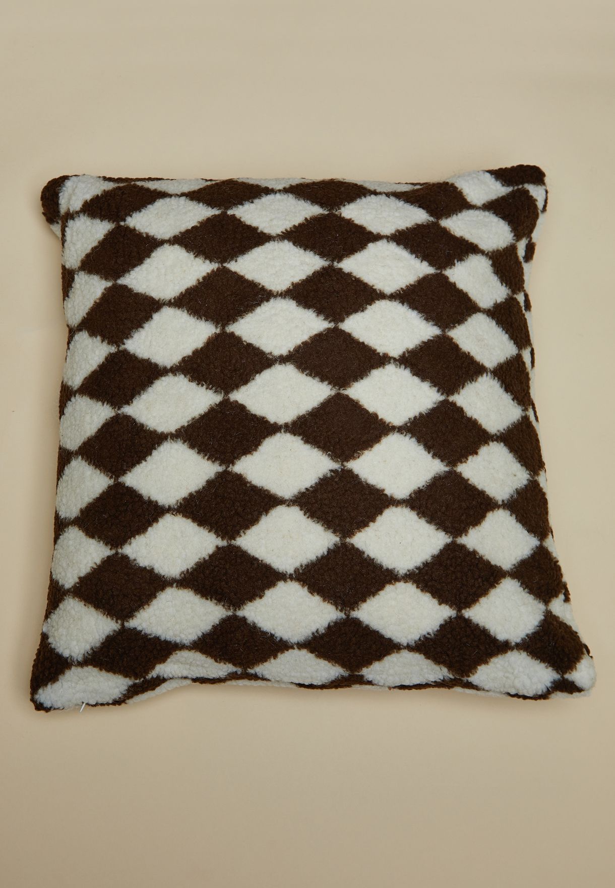 Checked Printed Cushion With Insert 45X45Cm