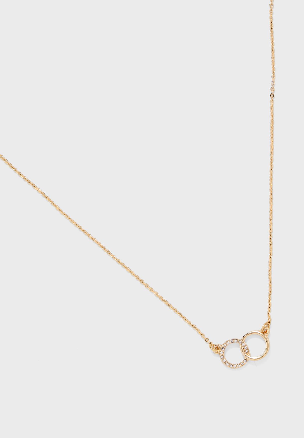 Diamante Detail Necklace & Earrings Set
