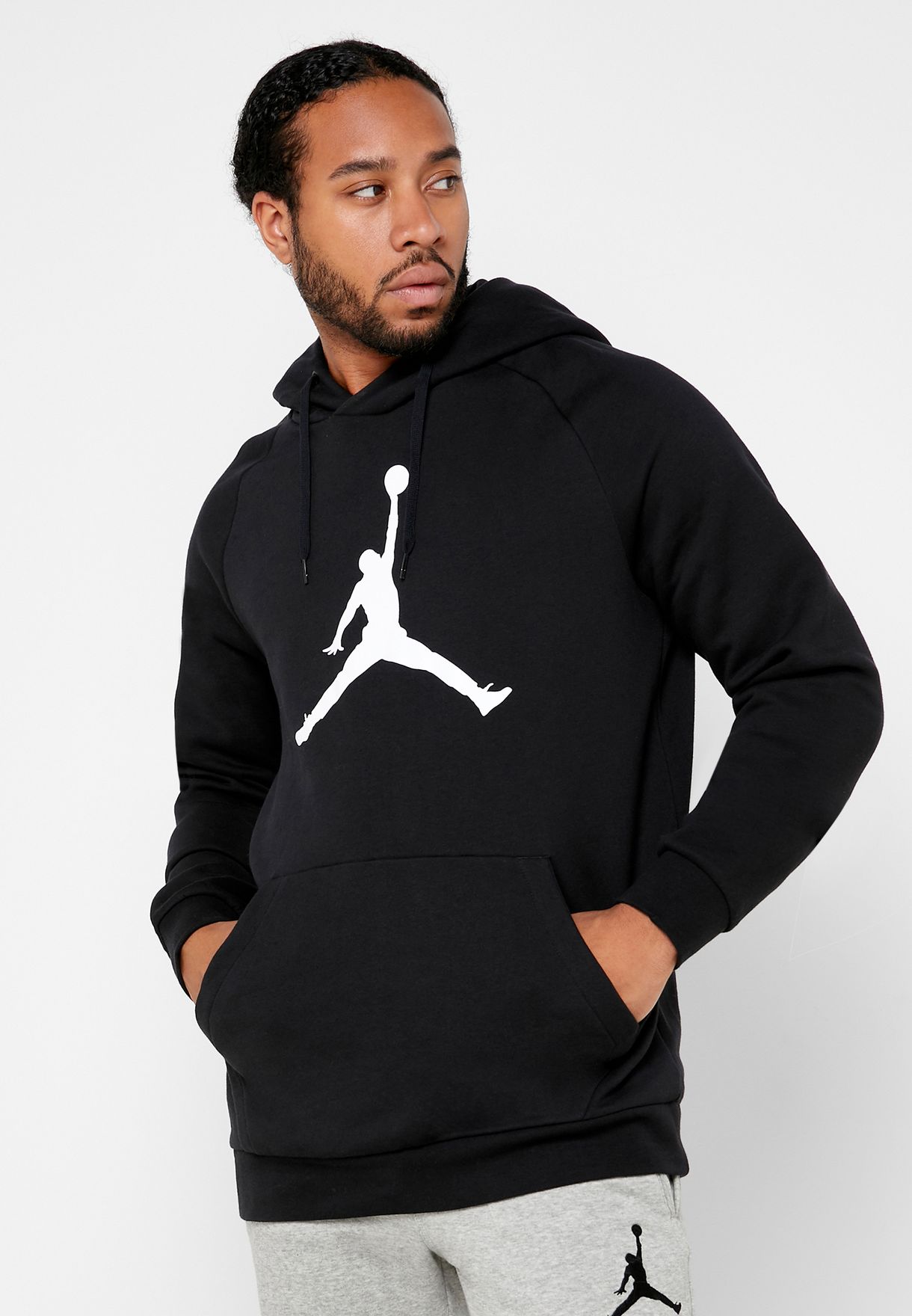 Buy Jordan black Jordan Jumpman Logo Fleece Hoodie for Men in MENA ...