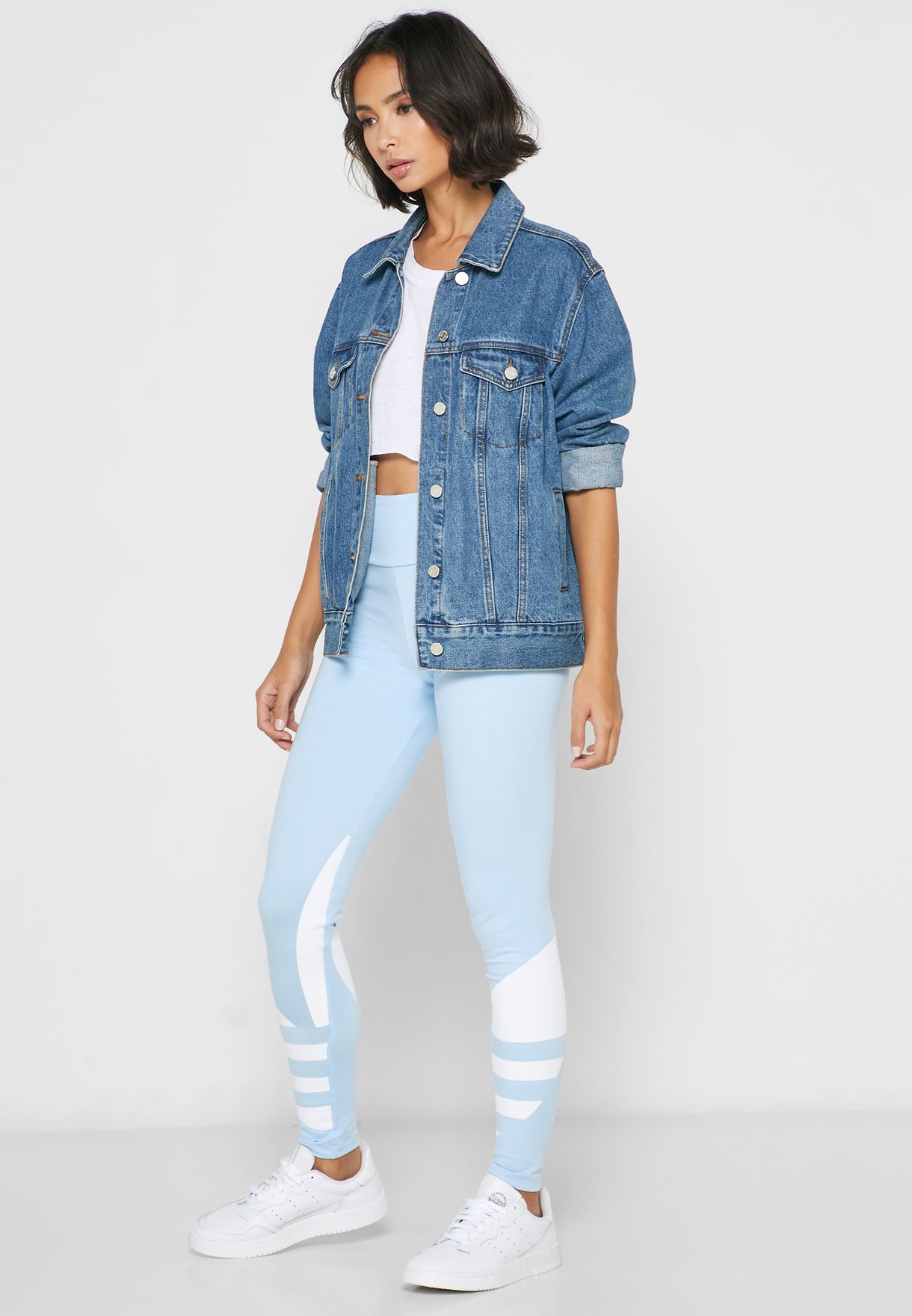 adidas trefoil leggings blue