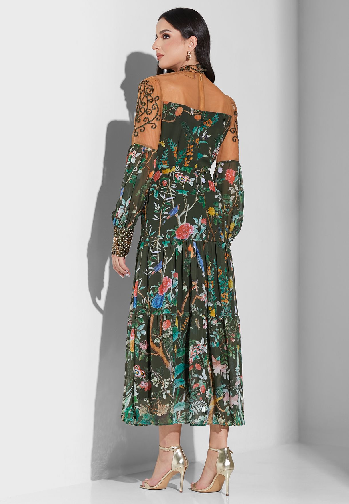 Floral Print Tiered Dress