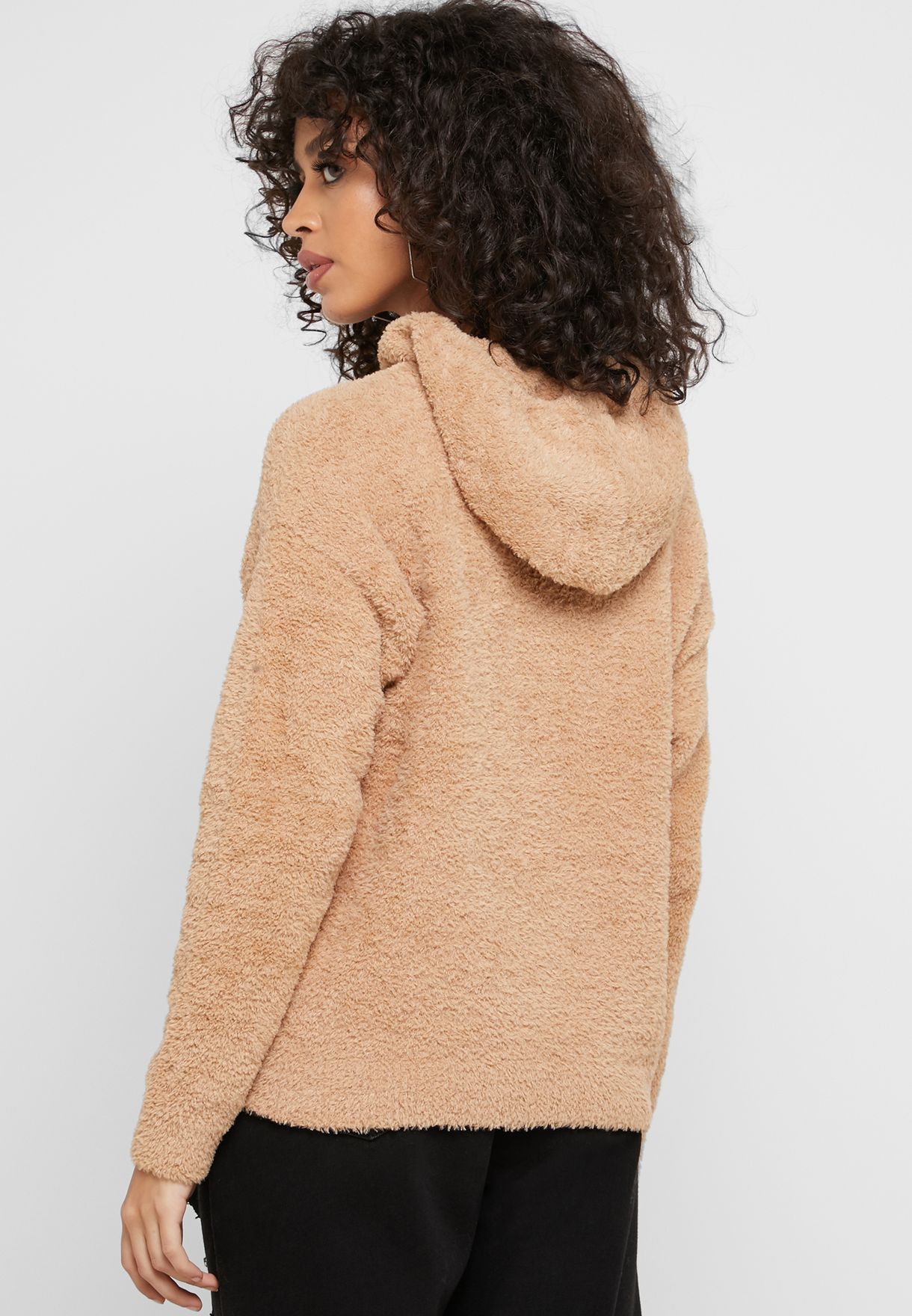 Buy Forever 21 Brown Faux Fur Hoodie For Women In Mena Worldwide 369451