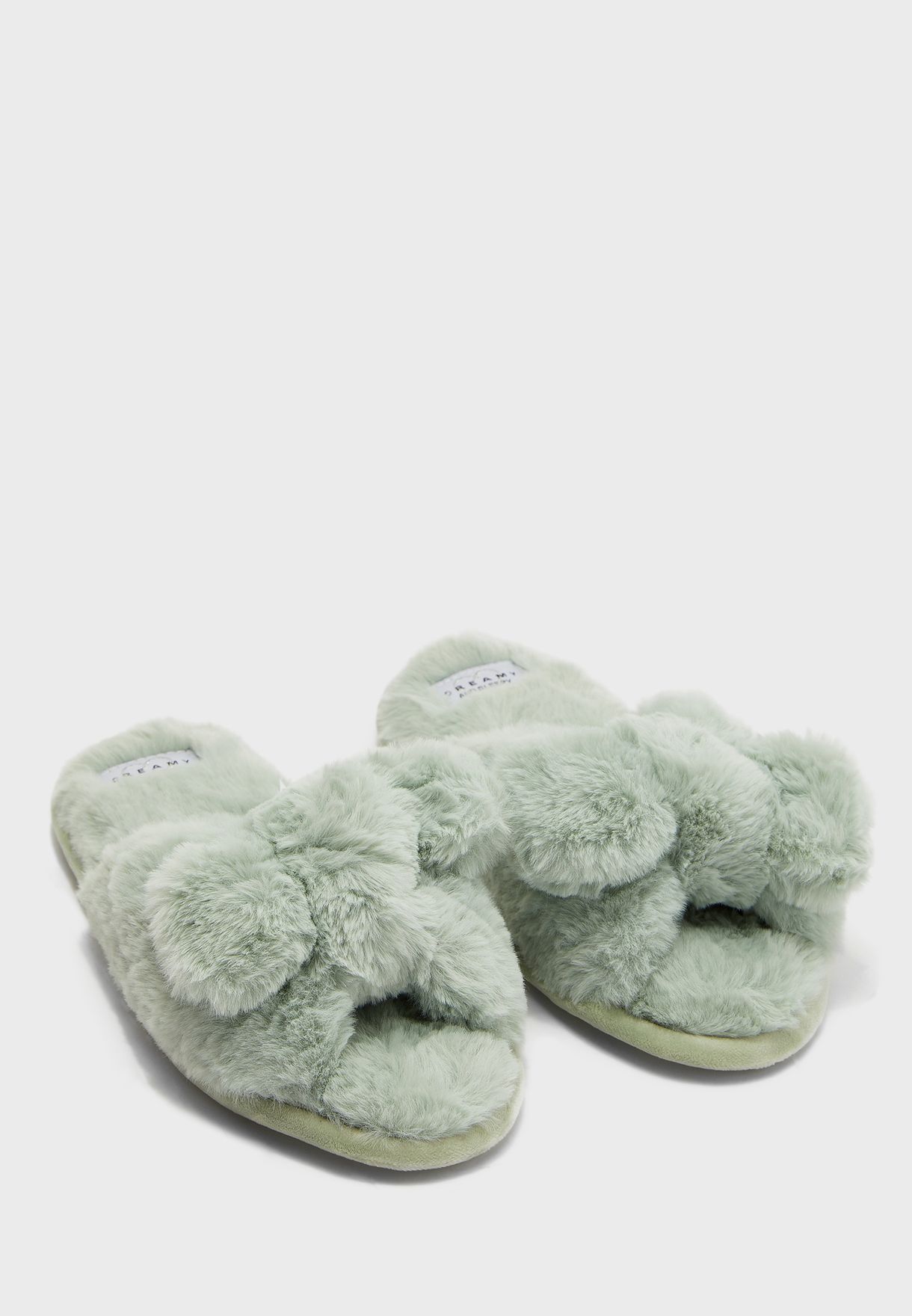 fluffy bow slippers