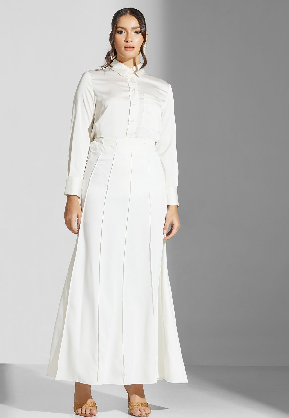 Pleated High Waist Skirt