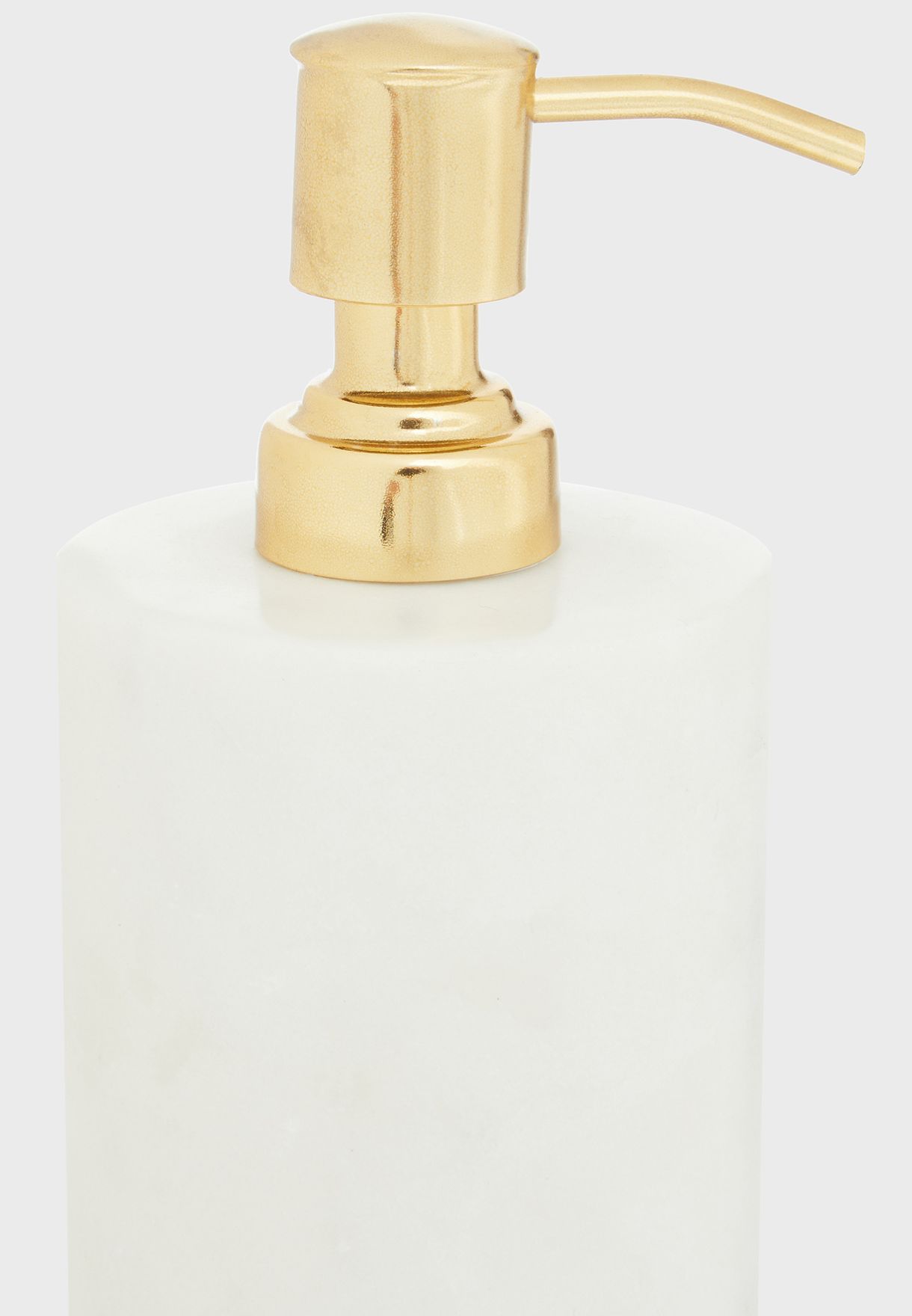 White Marble & Brass Soap Dispenser