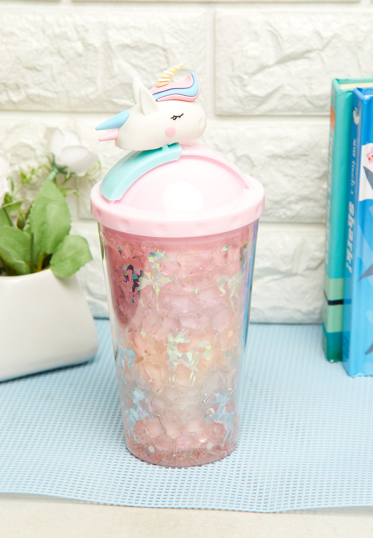 Unicorn Push Lid Plastic Ice Cup