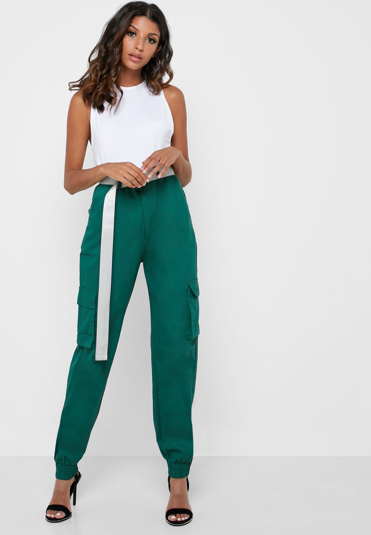 Buy Missguided Petite green High Waist Cargo Pants for Women in Dubai ...