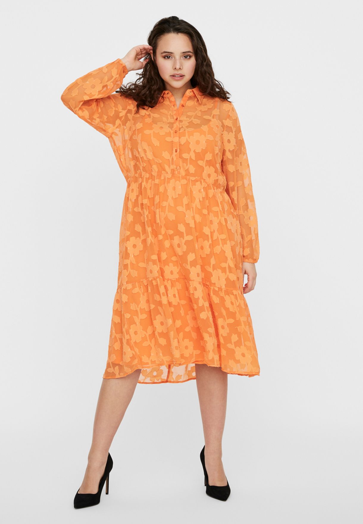 vero moda orange dress