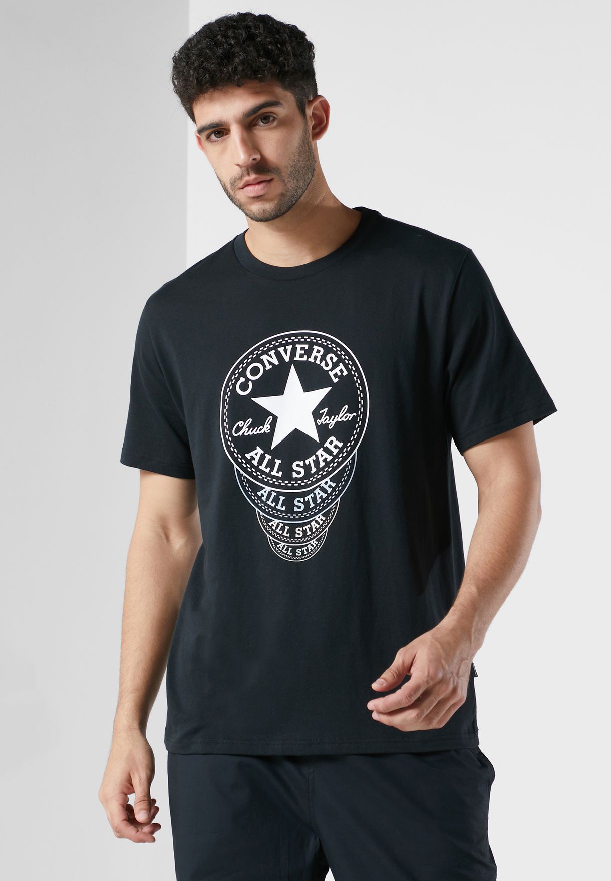 Buy Converse black Chuck Patch All Star Graphic T-Shirt for Kids in ...