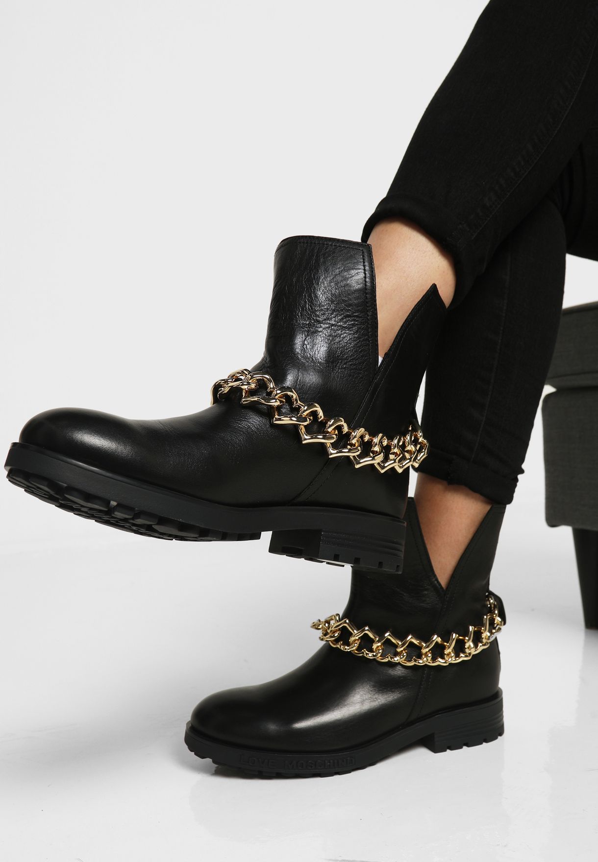 Chain Detail  Ankle Boots