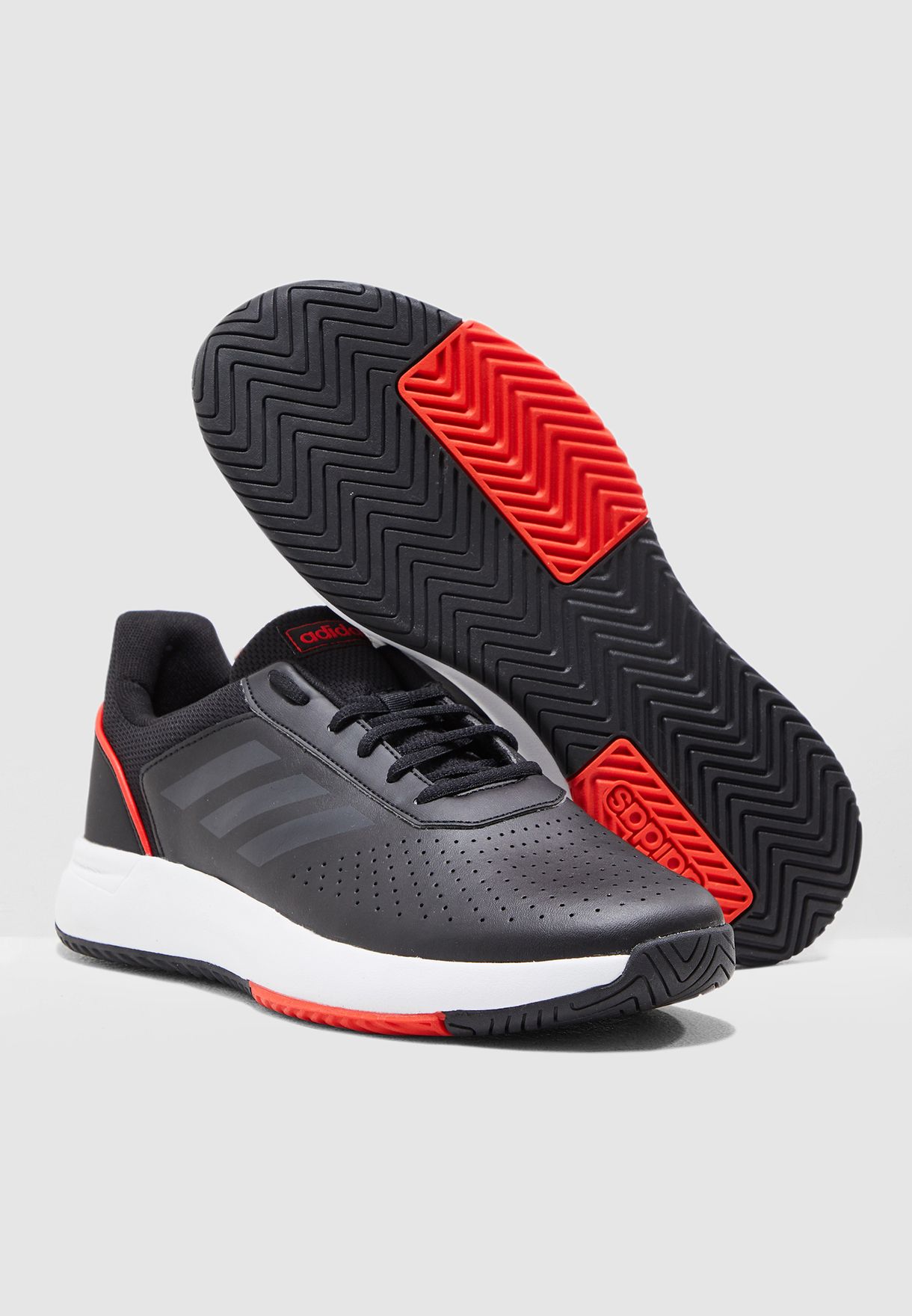 adidas courtsmash black and red