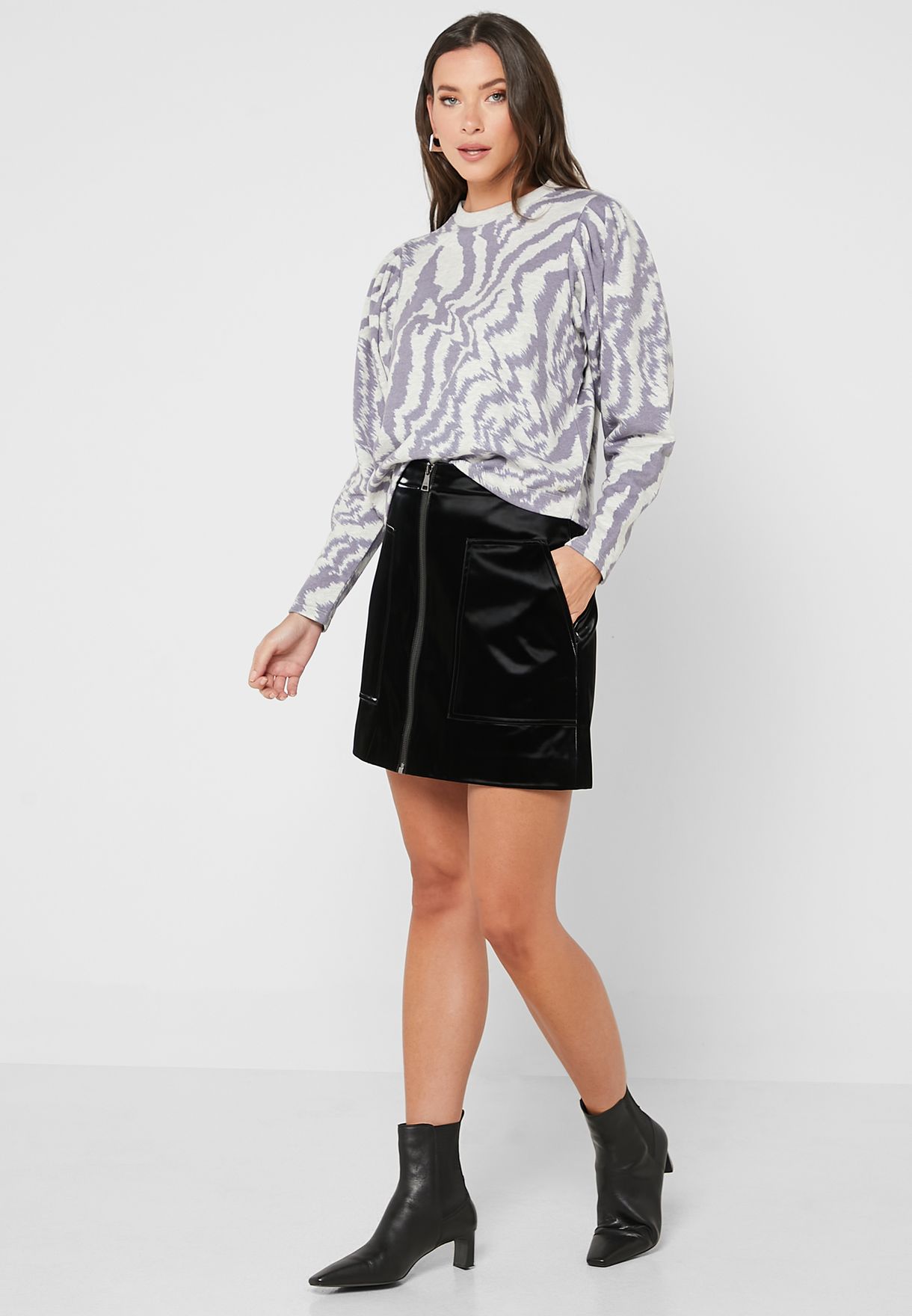 Faux Leather Mini Skirt
