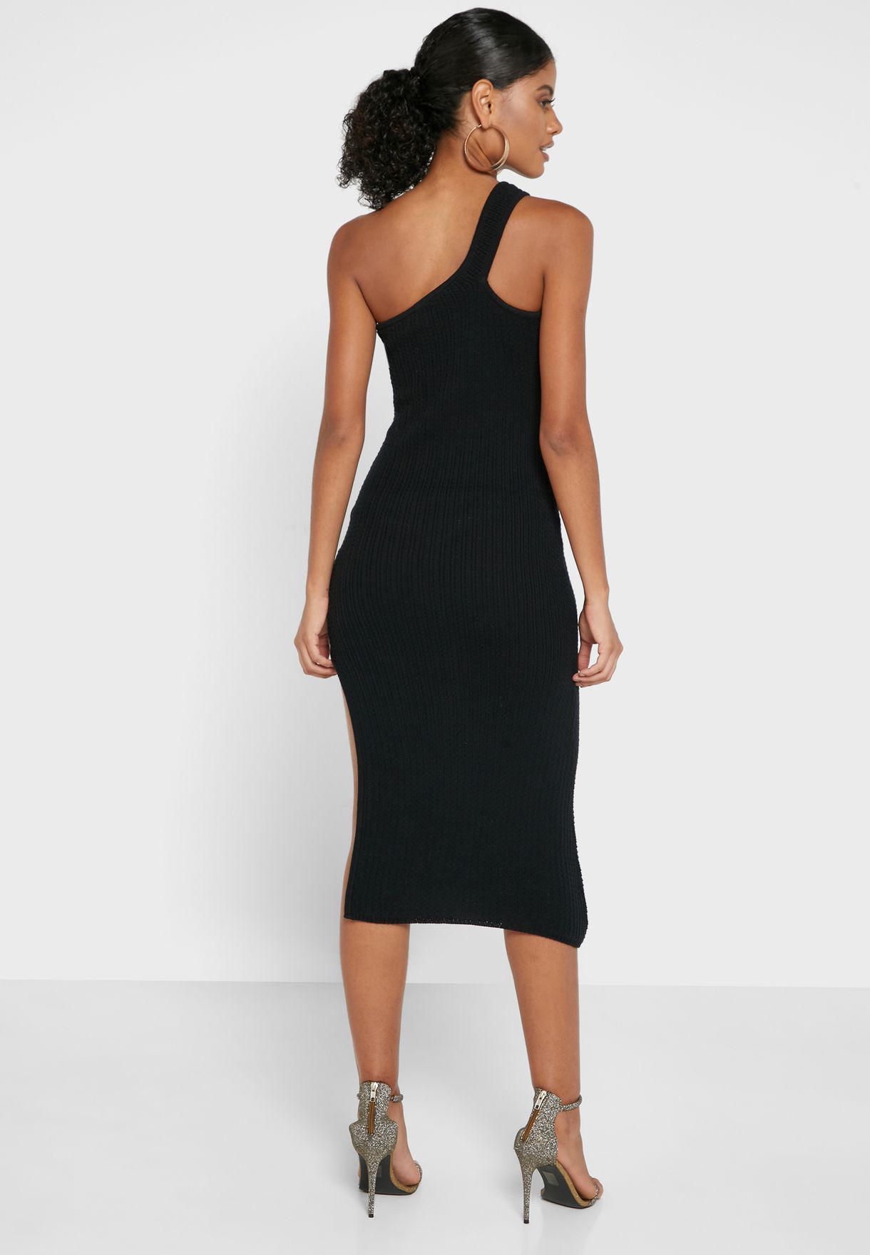 One Shoulder Knitted Dress