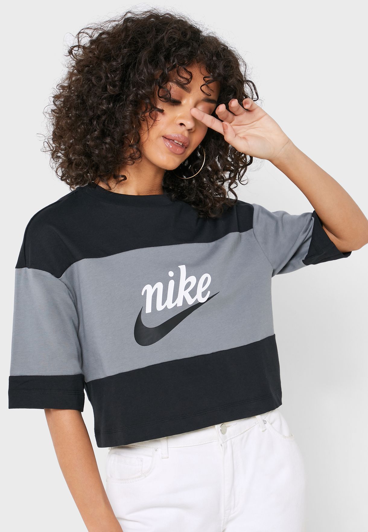 Buy Nike Black Nsw Varsity T Shirt For Women In Mena Worldwide