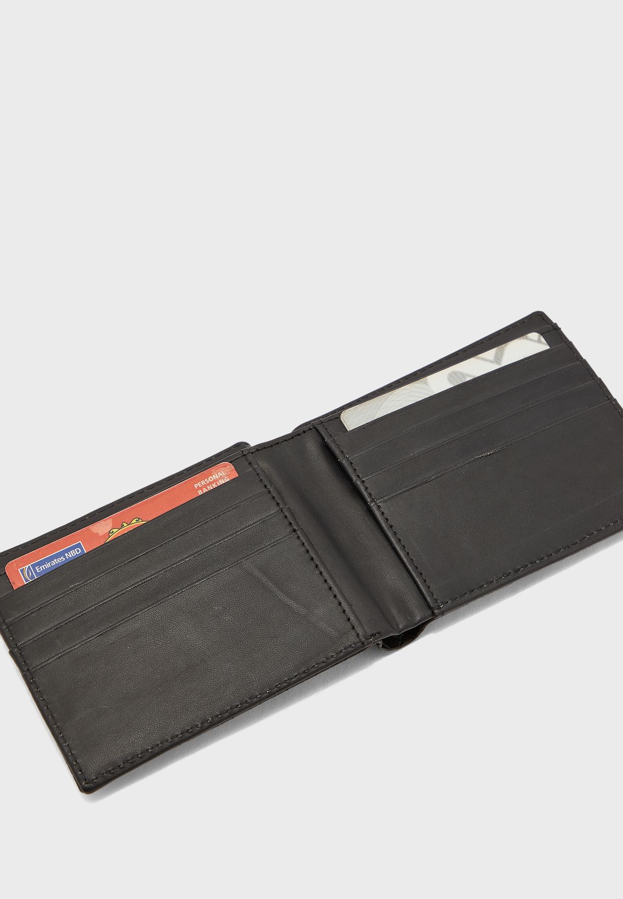 Buy Robert Wood black Intrecciato Leatherette Wallet With 8 Card Slots ...