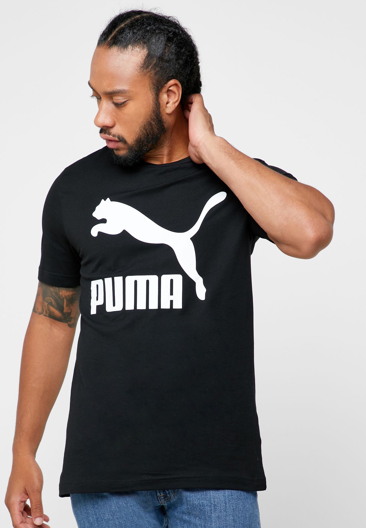 Buy PUMA black Classic Logo T-Shirt for 