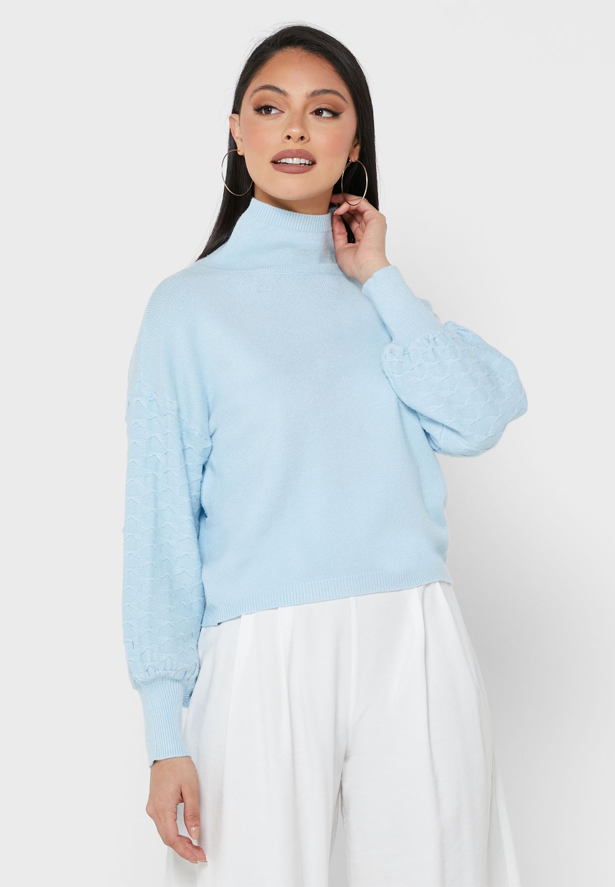 Textured Sleeve Pull Over