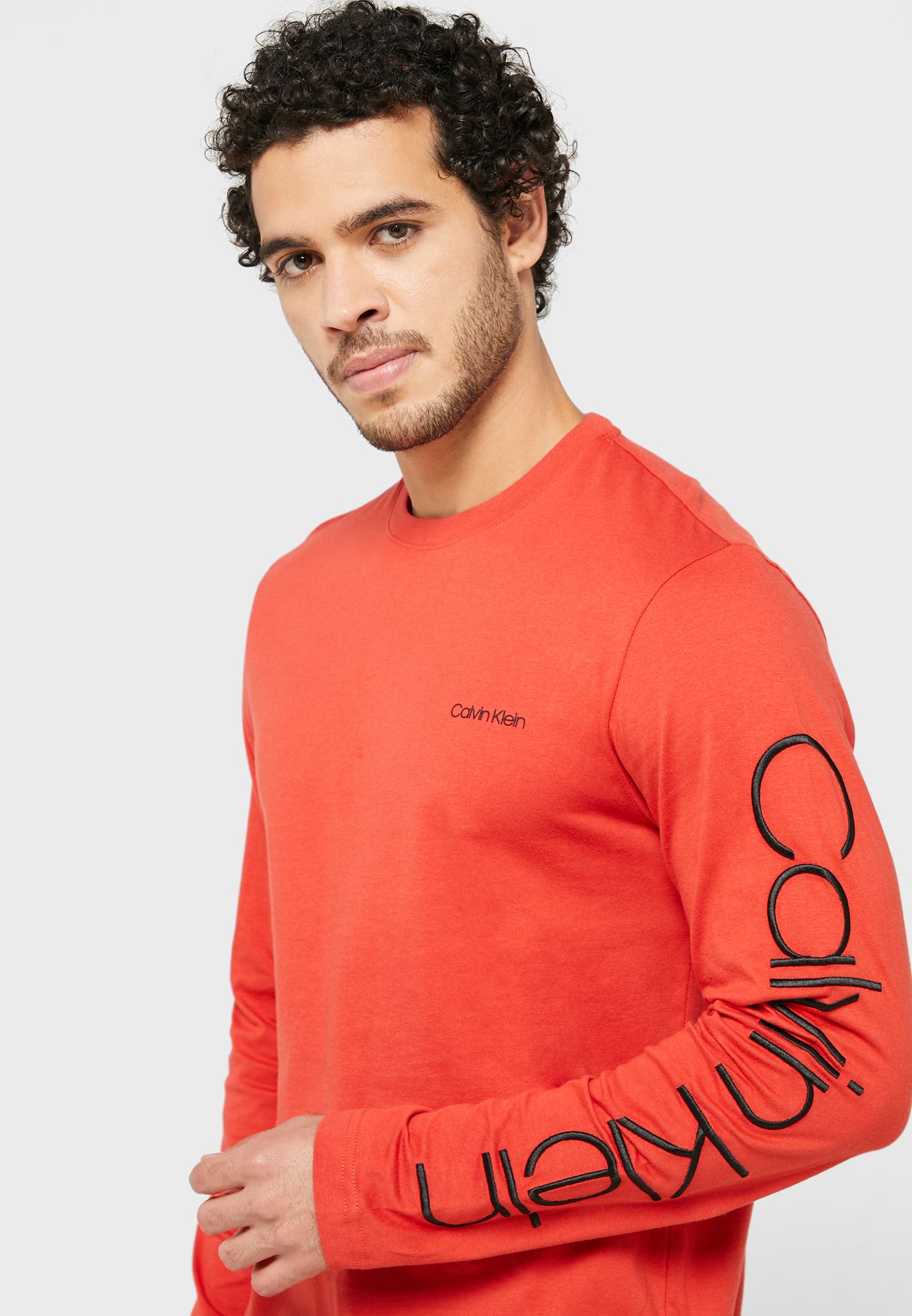 red calvin klein long sleeve