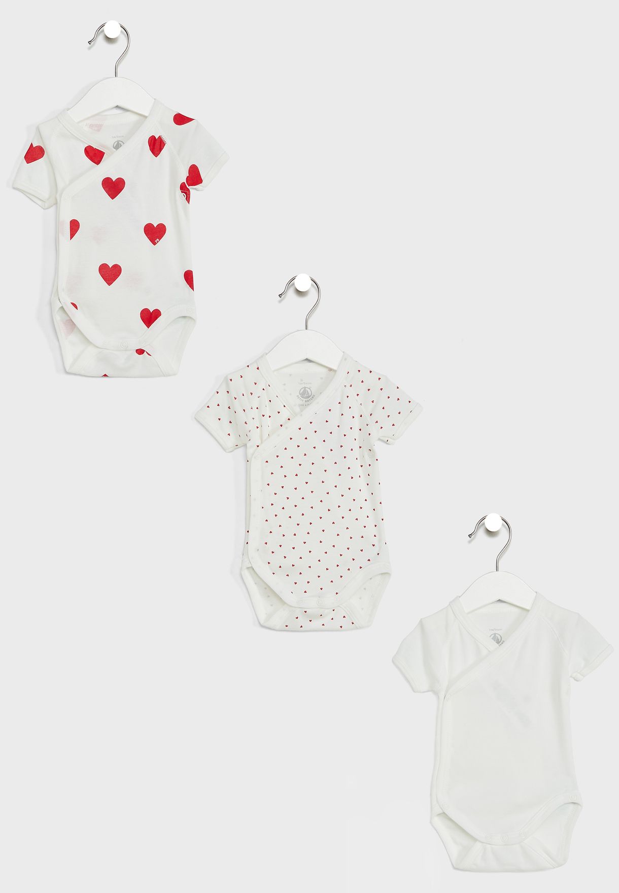 Infant 3 Pack Heart Print Bodysuit