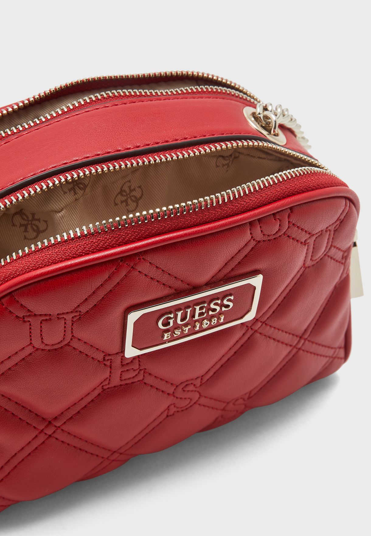 Shop Guess Red Lolli Mini Double Zip Crossbody Vg745069lip For