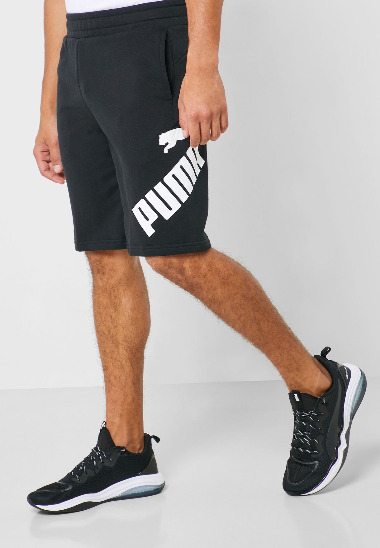 Buy PUMA black 10\u0026quot; Big Logo Shorts 