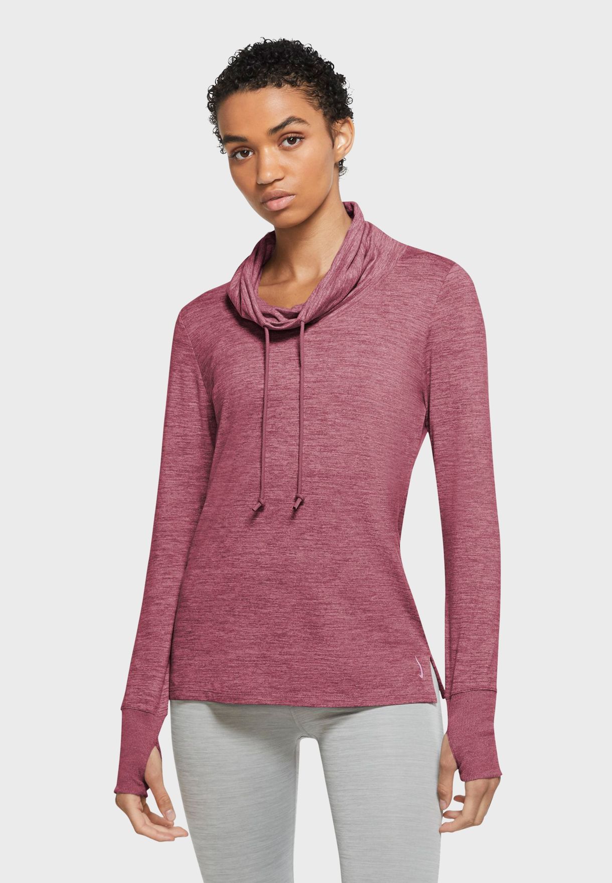 nike yoga core essential funnel neck pullover