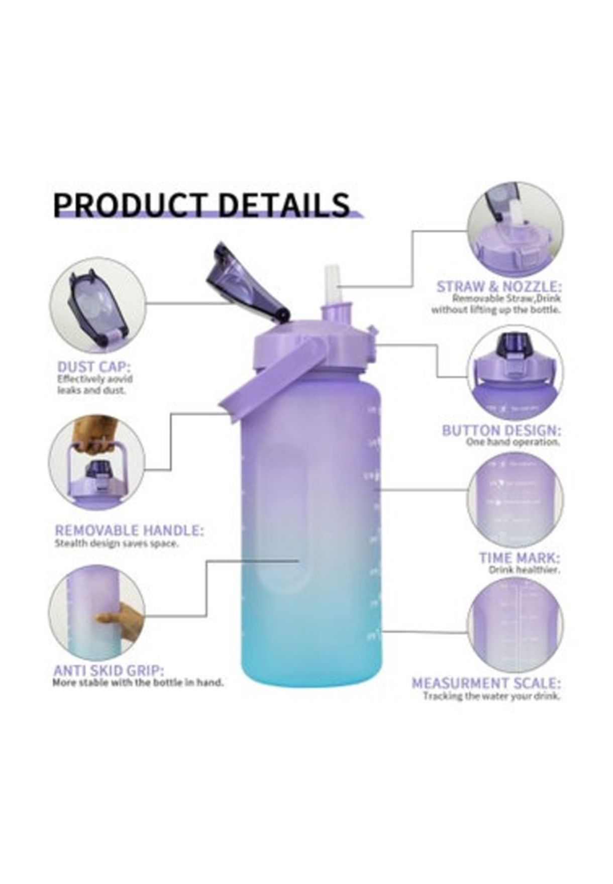 Gradient Water Bottle 2L