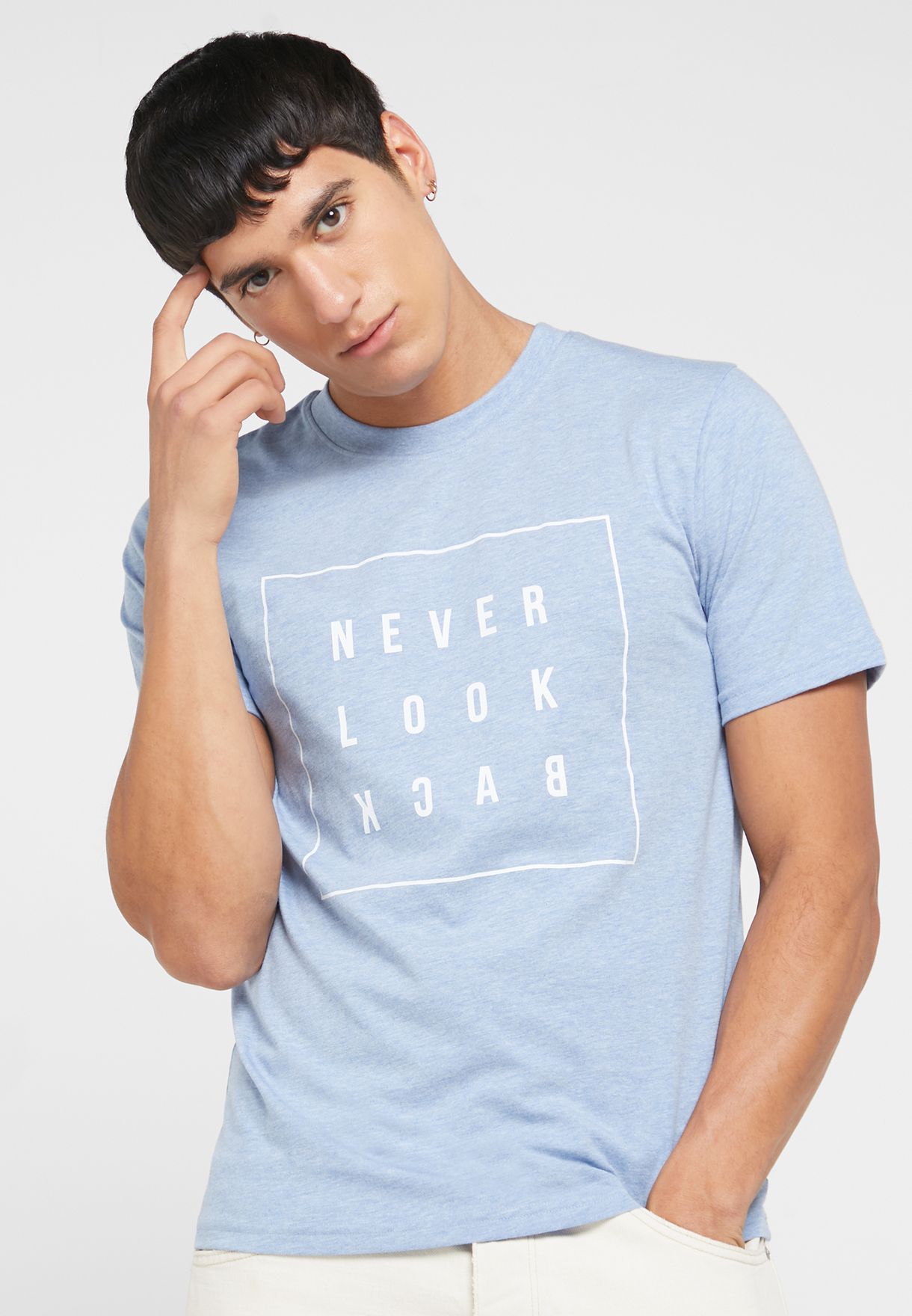 Never Look Back Melange T Shirt