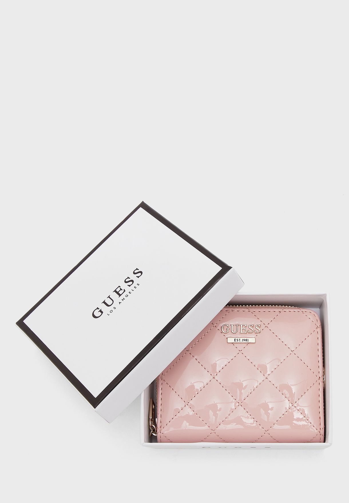 Shop Guess Pink Melise Small Zip Around Purse Tg766737ros For