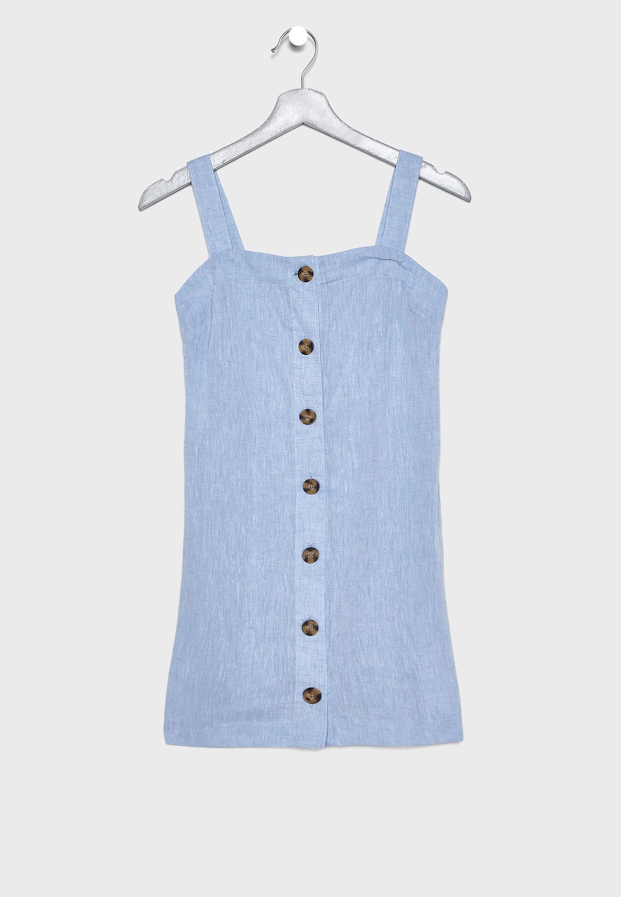 white cotton button down dress
