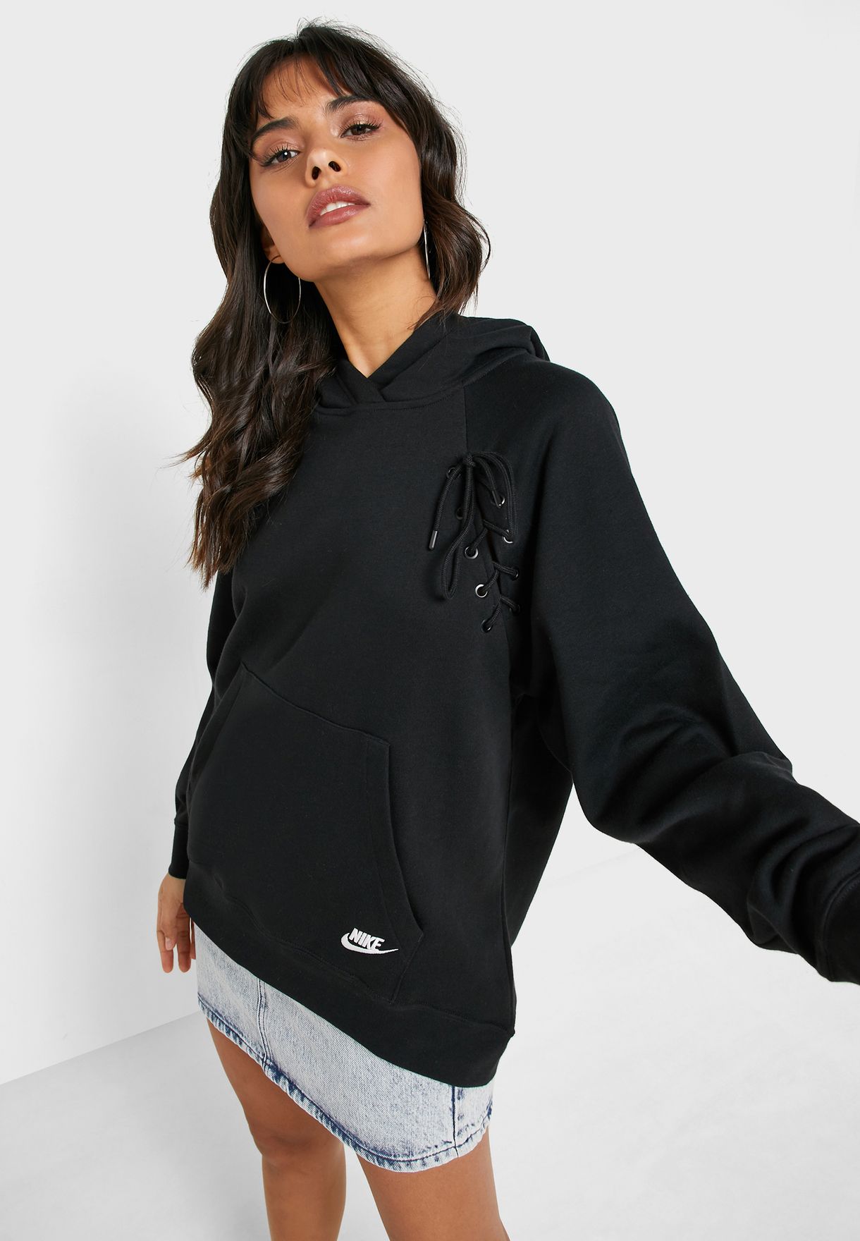 lace up nike hoodie