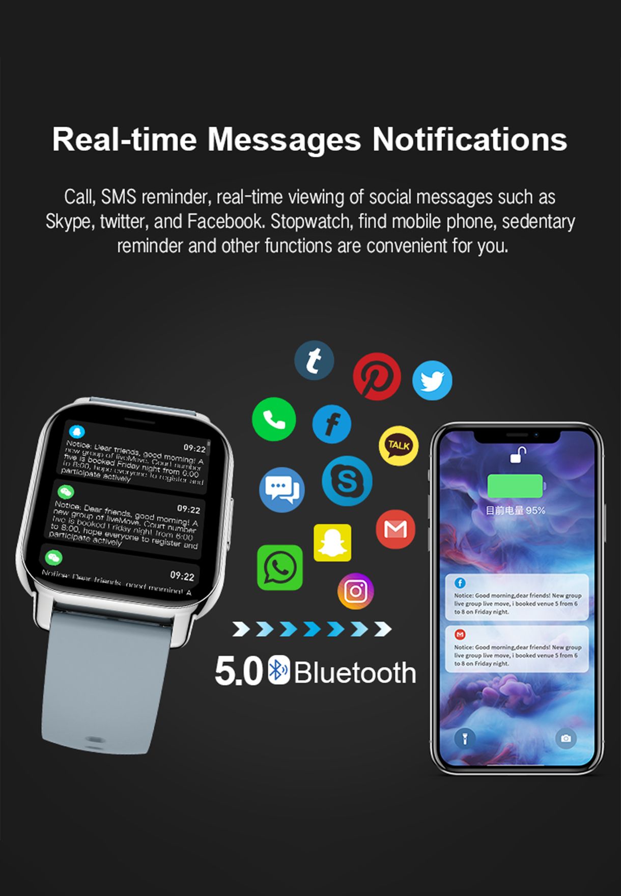 Smart Watch With Bluetooth Call,Multiple Health & Fitness Features