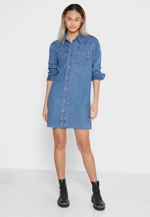 calvin klein jeans denim dress