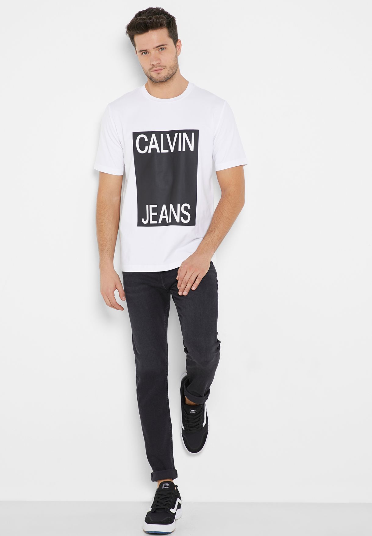 calvin klein black skinny jeans mens