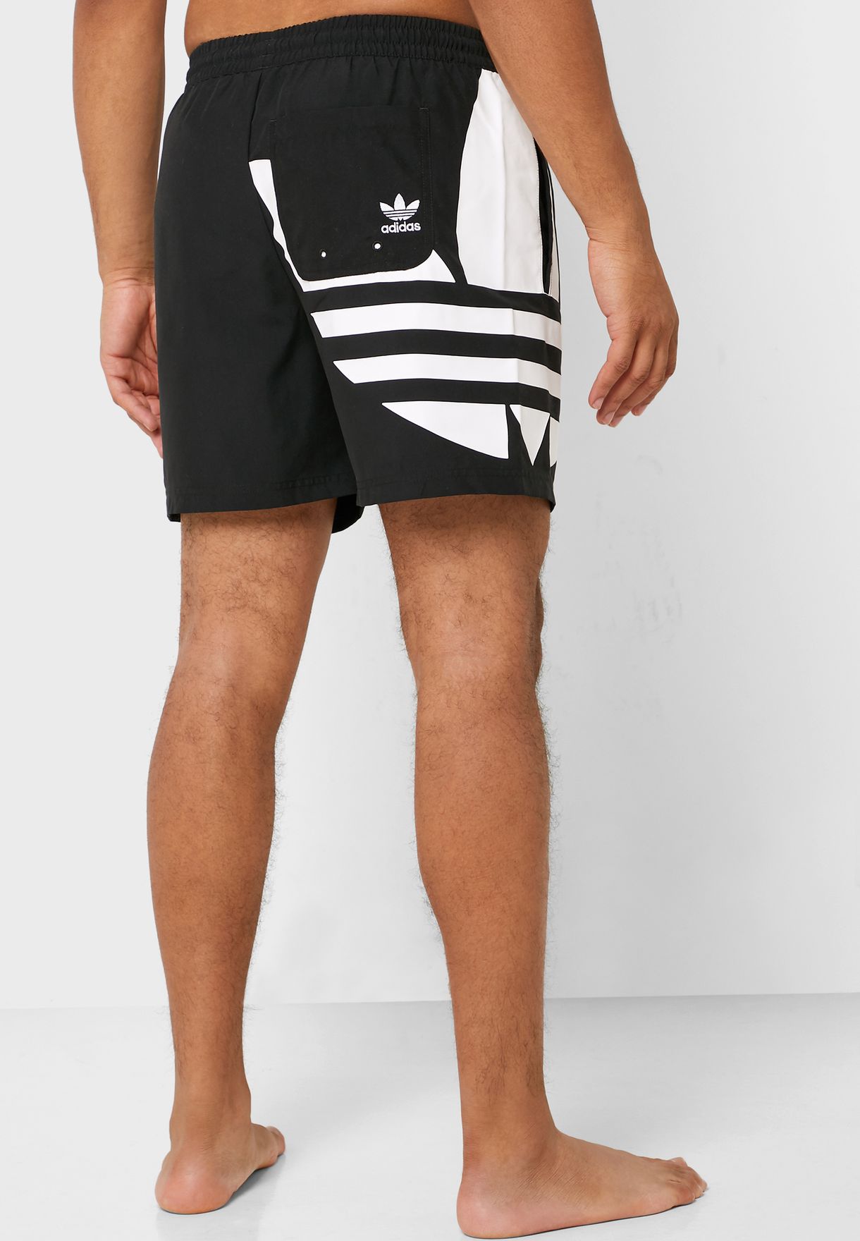 Buy adidas Originals black adicolor Big Trefoil Swim Shorts for Men in ...