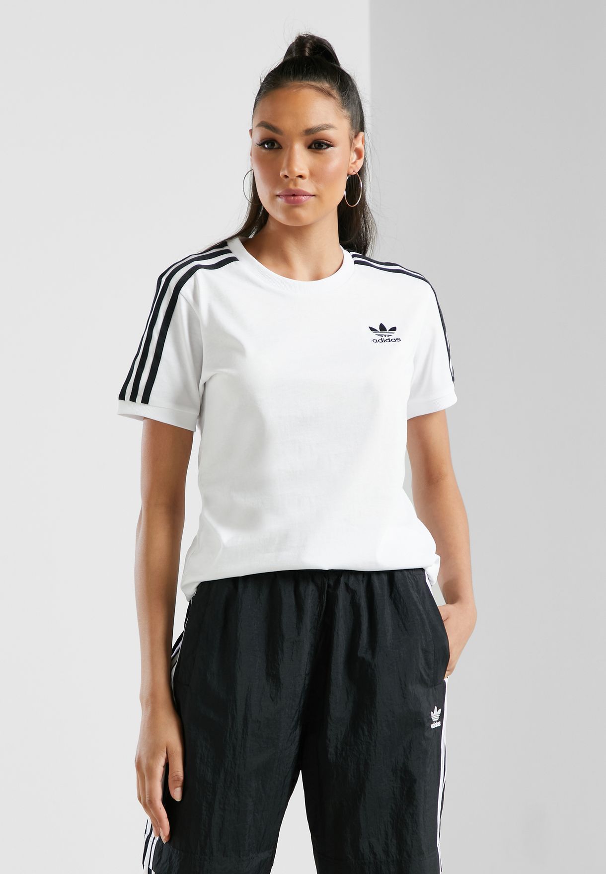 Buy adidas Originals white 3 Stripe T-Shirt for Women in MENA, Worldwide