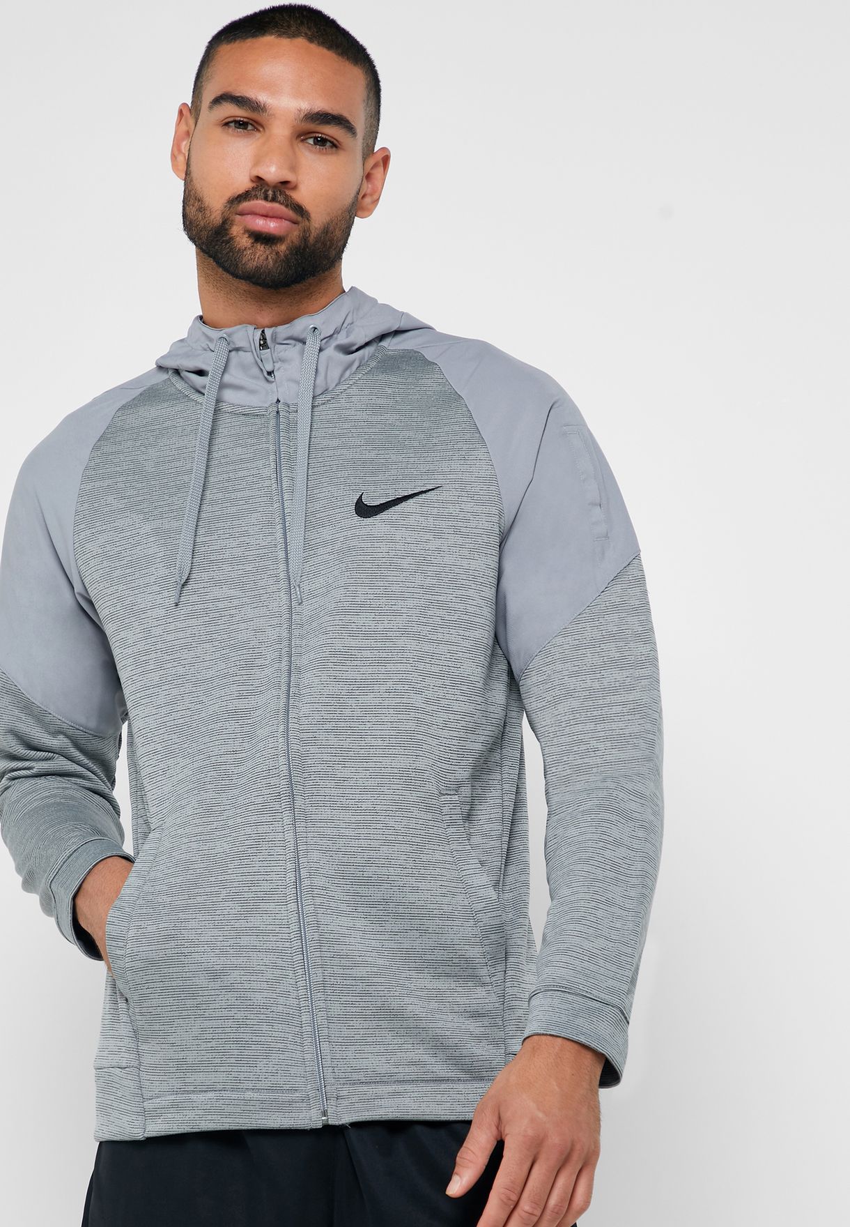 Buy Nike grey Dri-FIT Fleece Hoodie for Men in MENA, Worldwide