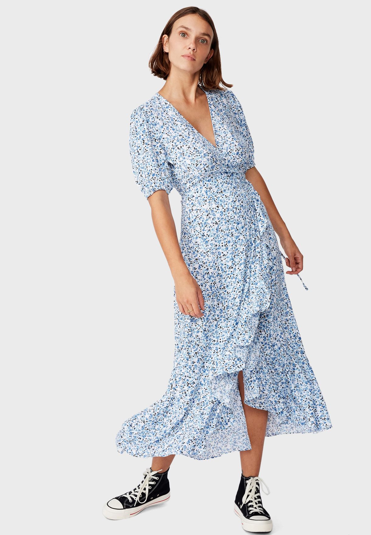 Buy Cotton On prints Ruffle Wrap Maxi Dress for Women in MENA, Worldwide