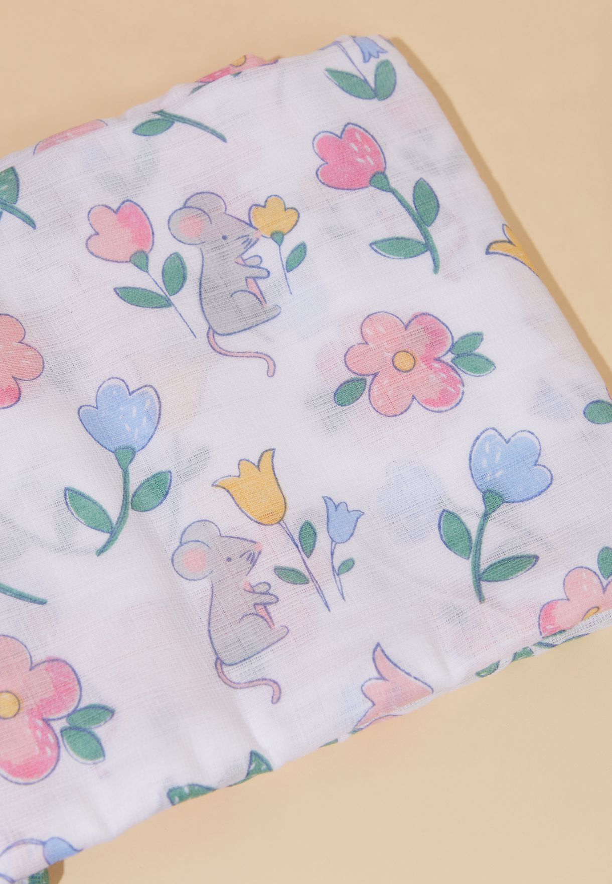 Extra Large Mouse Floral Print Muslin