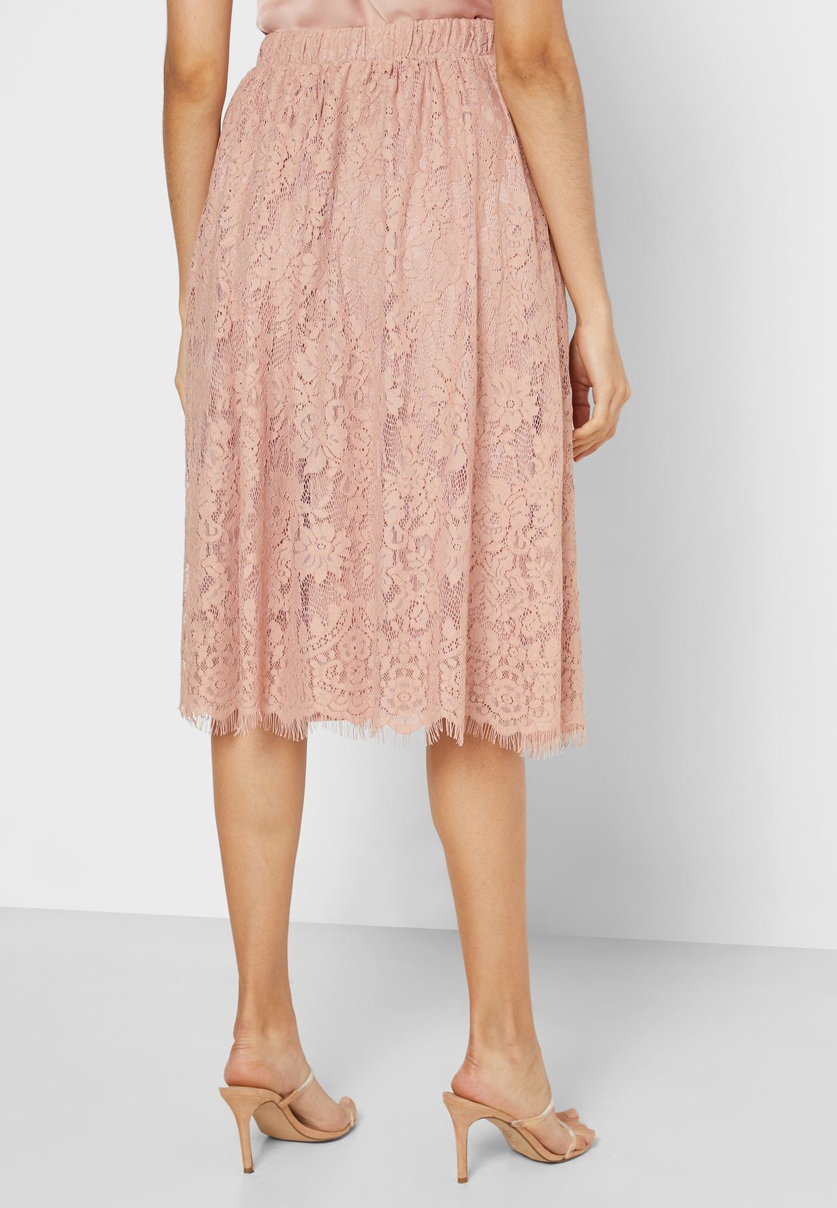 rose lace skirt