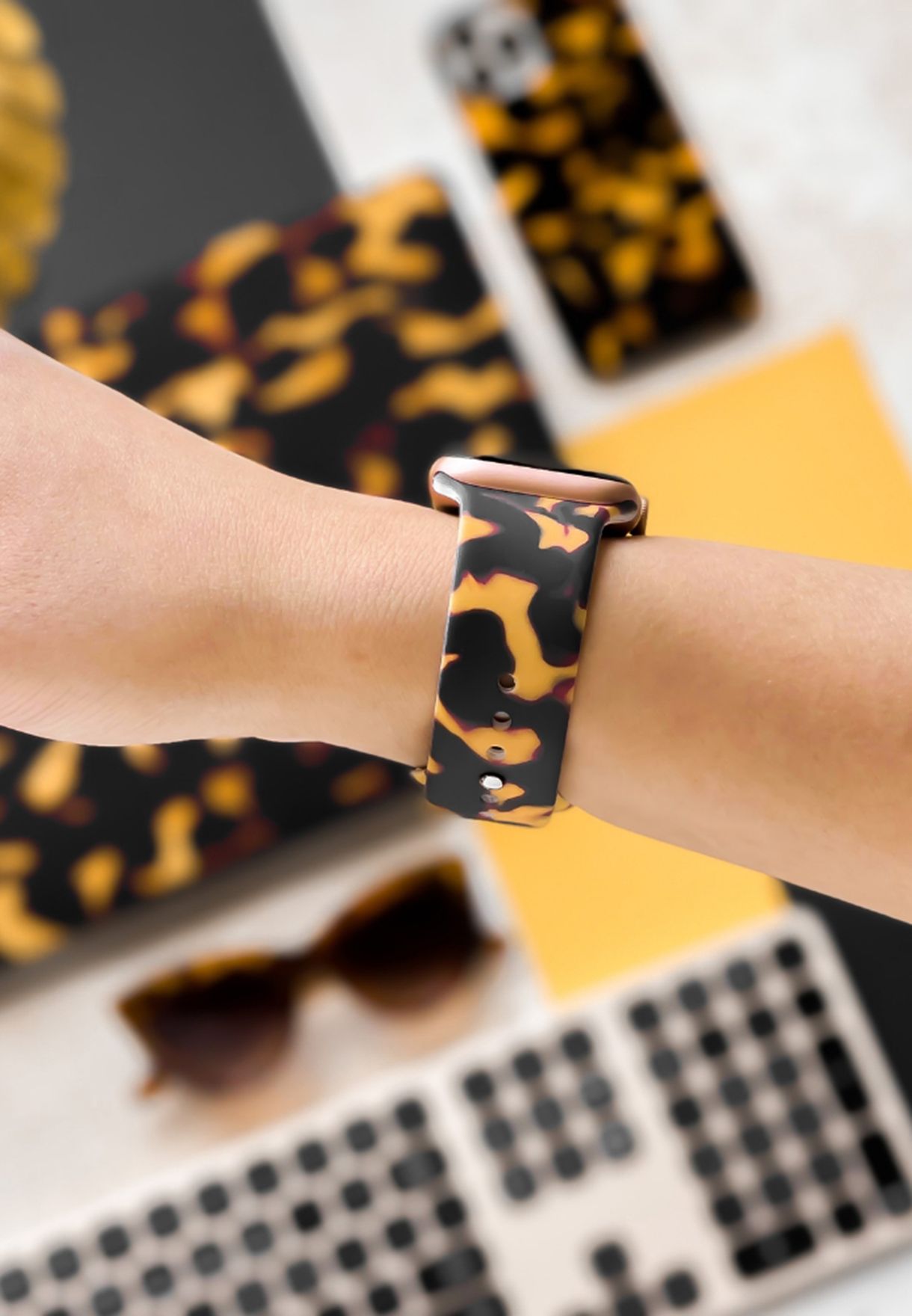Chic Tortoiseshell Print Apple Watch Strap 38/40Mm