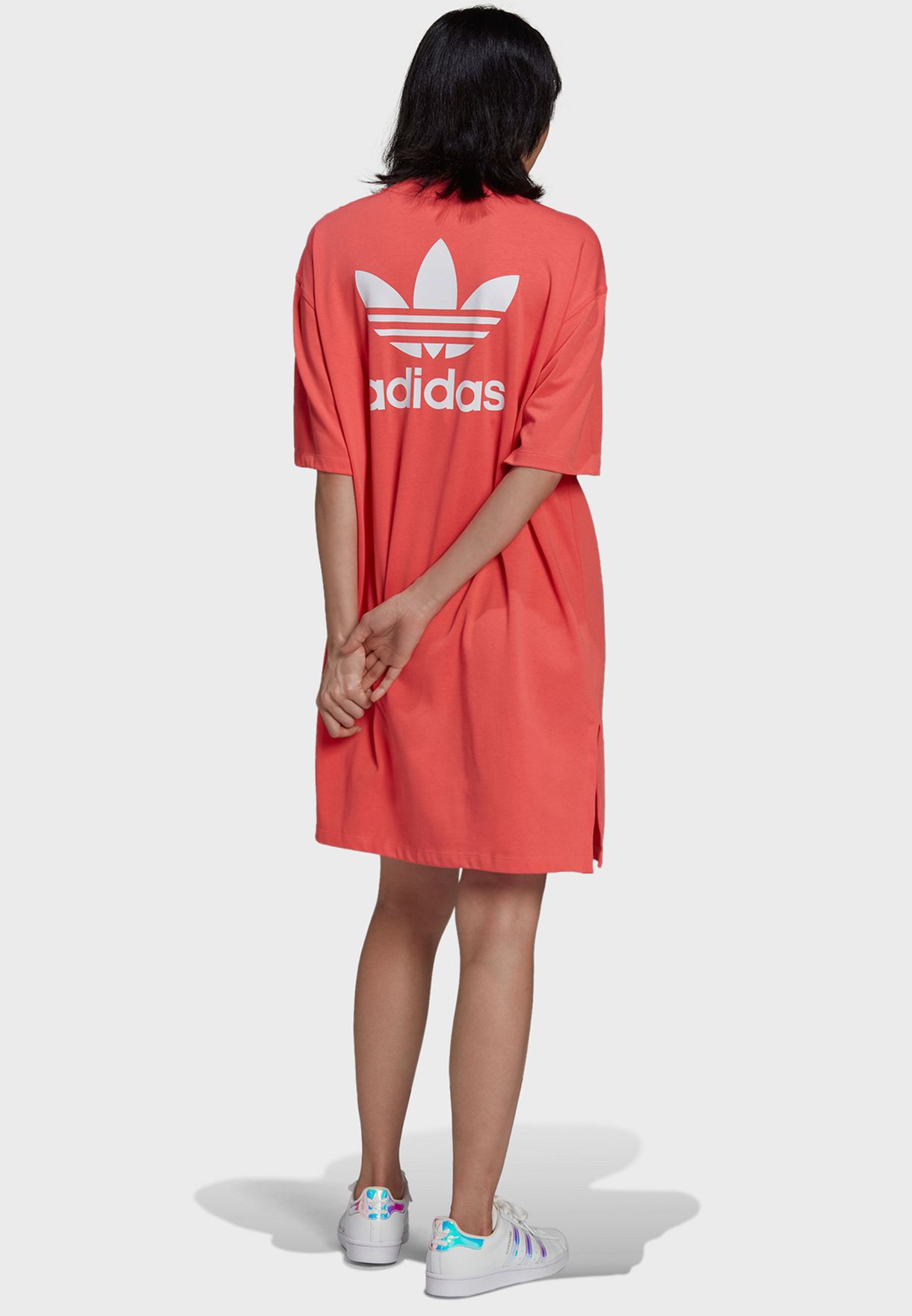 Buy adidas Originals orange Trefoil T-Shirt Dress for Kids in MENA ...