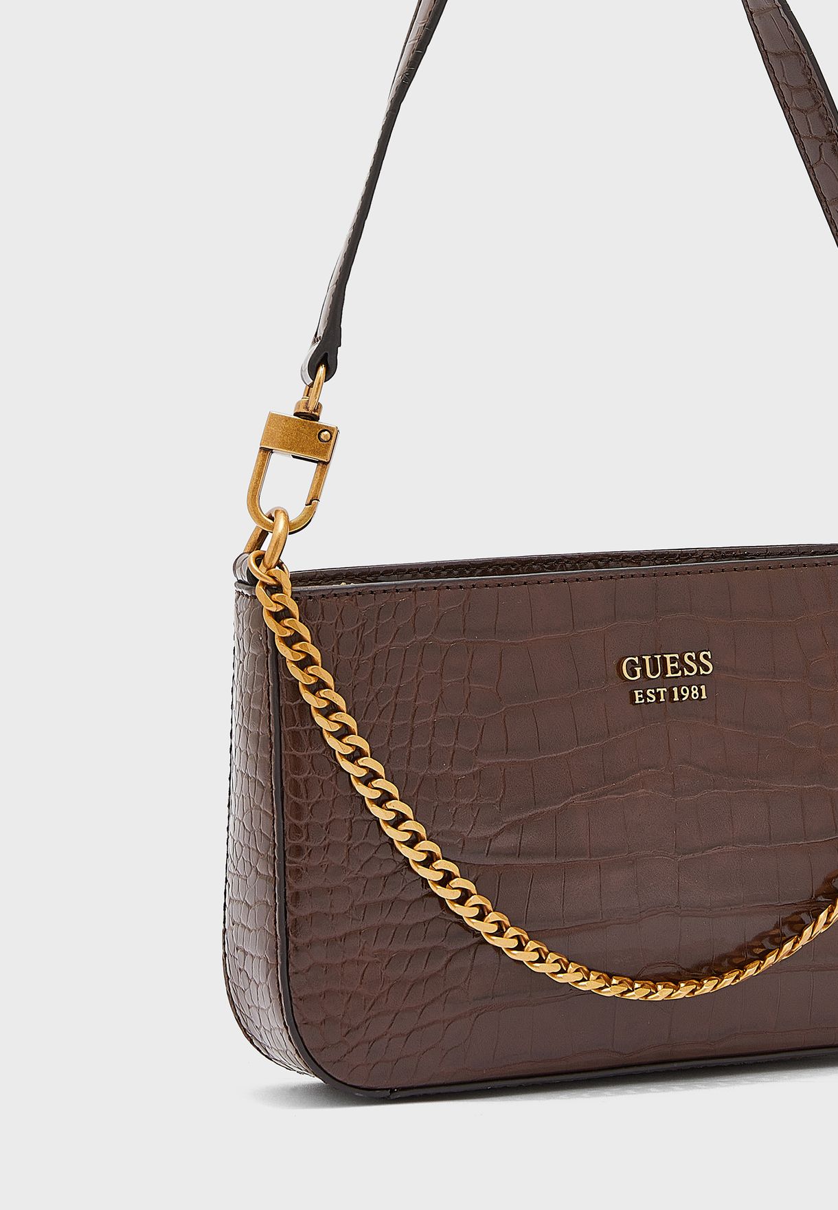 Katey Croc Mini Top Zip Shoulder Bag