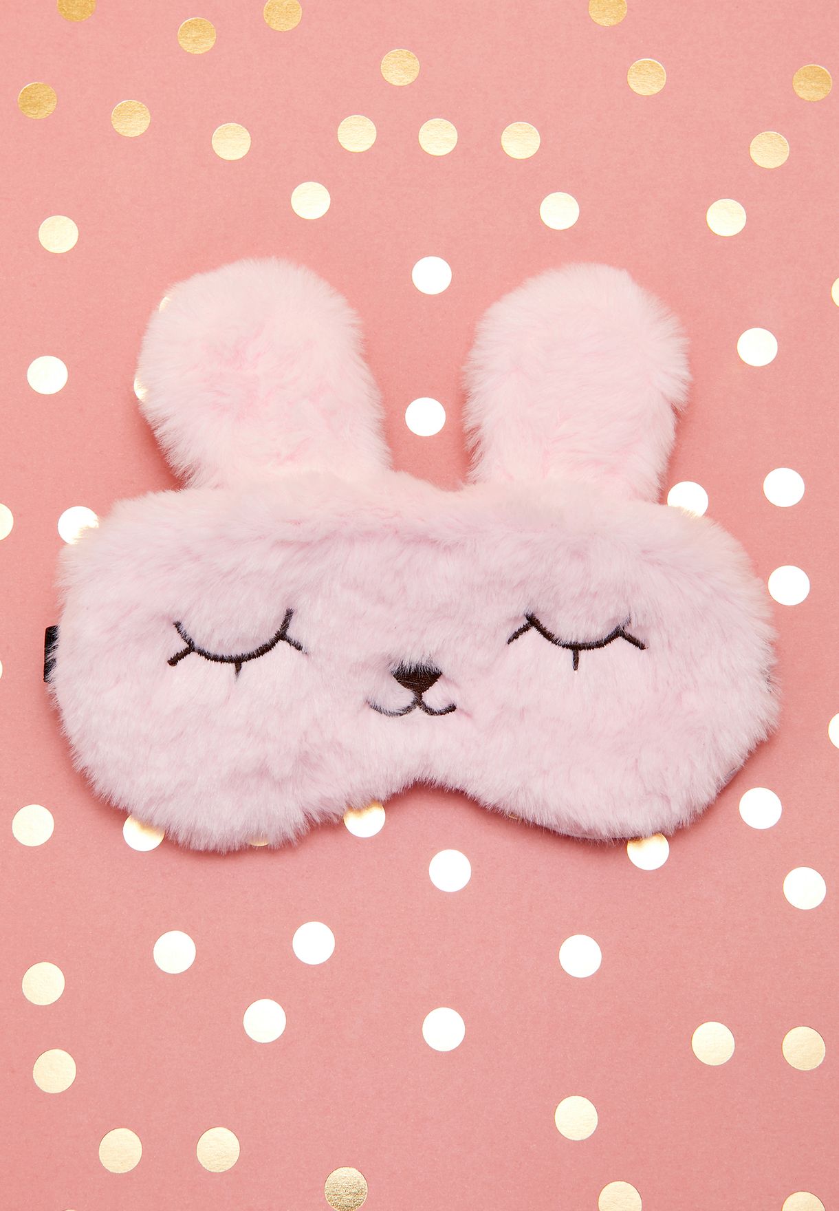Pink Fluffy Bunny Eye Mask