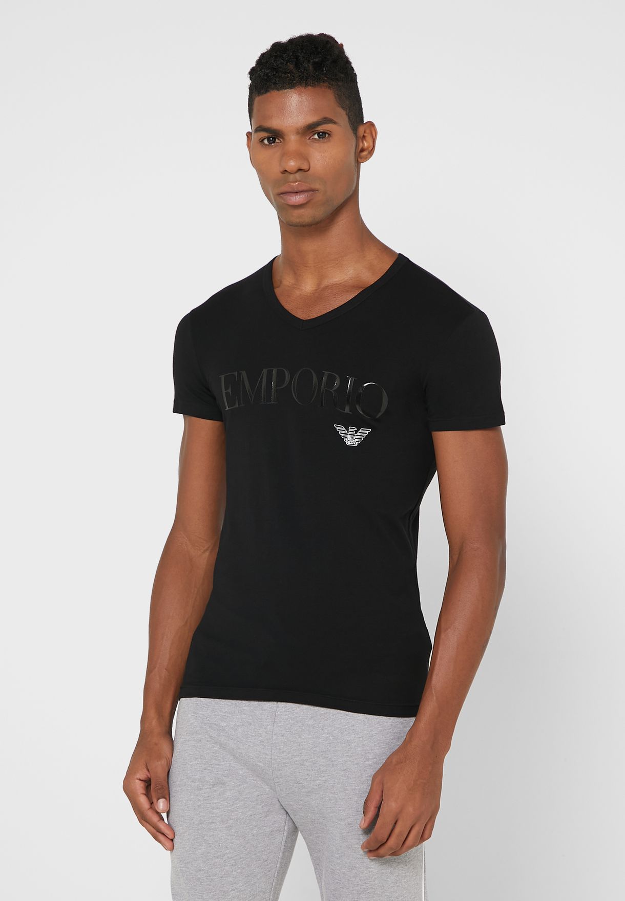 Buy Emporio Armani black Essential V-Neck T-Shirt for Men in Muscat, Salalah