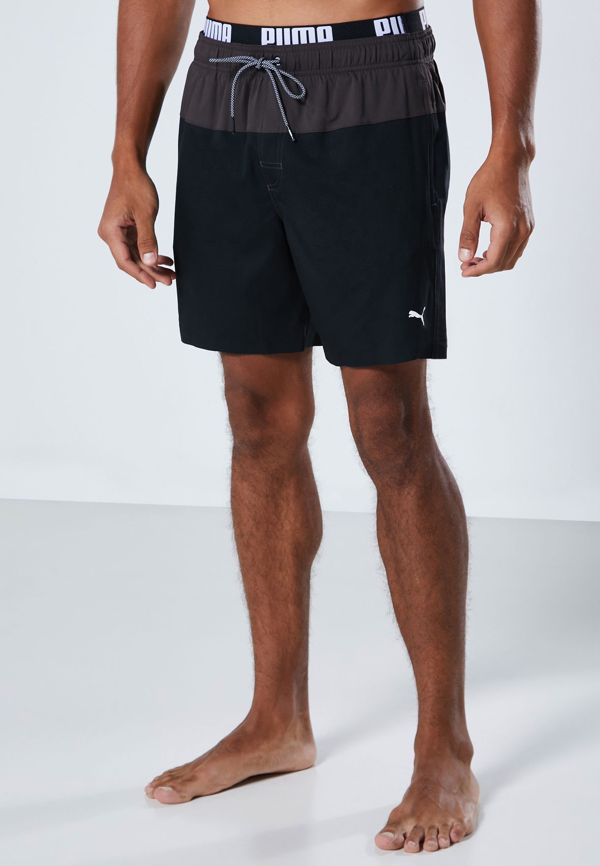 puma logo swim shorts