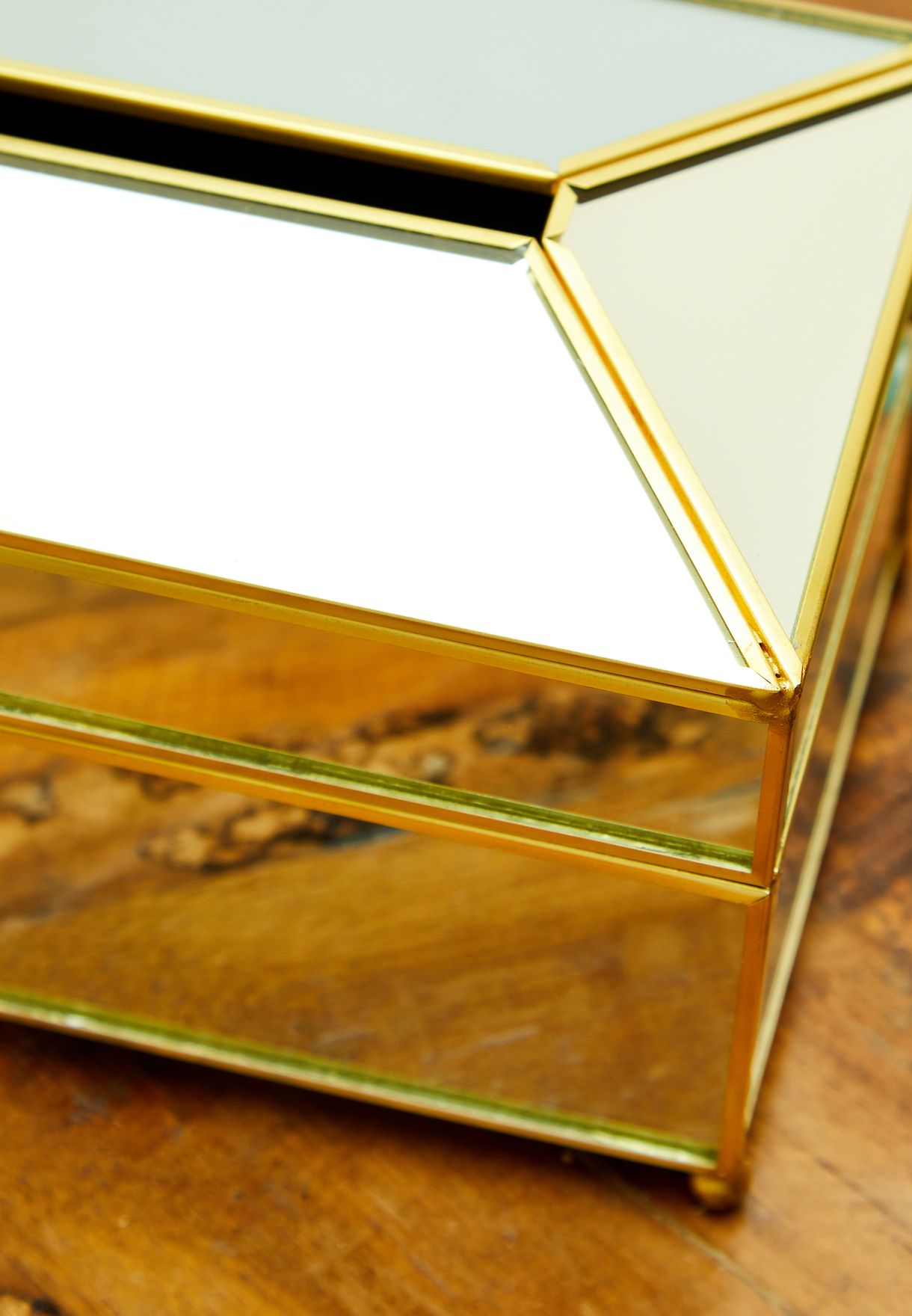 Gold Mirrored Tissue Box