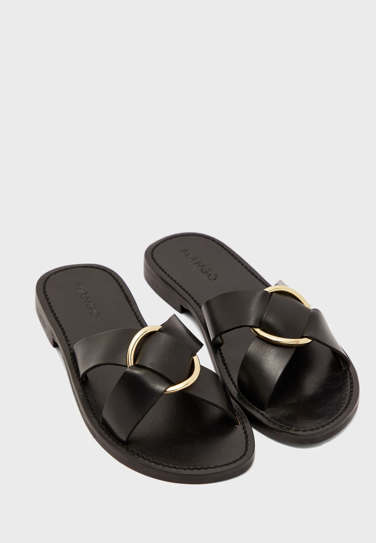 mango sandals black